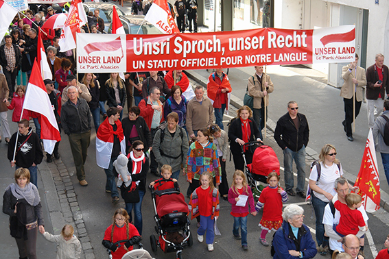 MANIFESTATION POUR LE BILINGUISME, � STRASBOURG le 31 mars 2012.