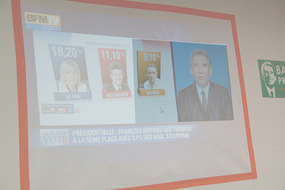 SOIR�E �LECTORALE DU 1ER TOUR DES PR�SIDENTIELLES 2012 AU LOCAL DE CAMPAGNE DE STRASBOURG, le 22 avril 2012.